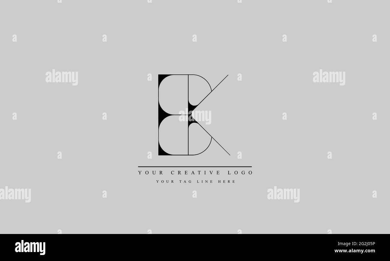 Lettre logo Design avec la typographie moderne et créative BK KB Illustration de Vecteur