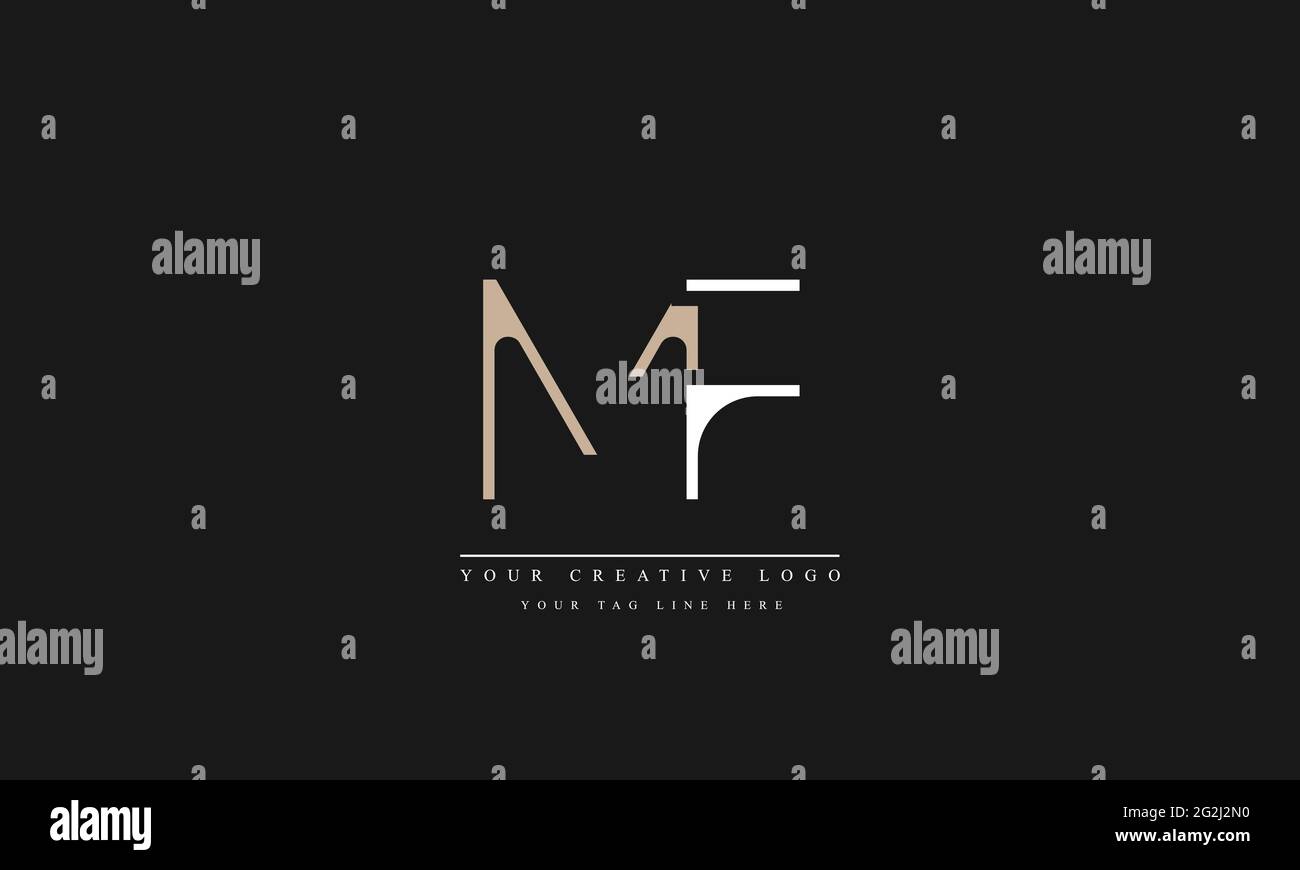 Logo lettre avec typographie moderne et créative MF FM Illustration de Vecteur