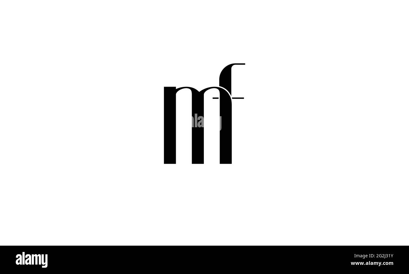 Logo lettre avec typographie moderne et créative MF FM Illustration de Vecteur