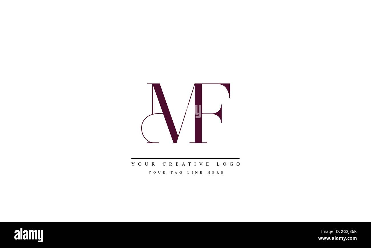 Logo lettre avec typographie moderne et créative MF FM Illustration de Vecteur