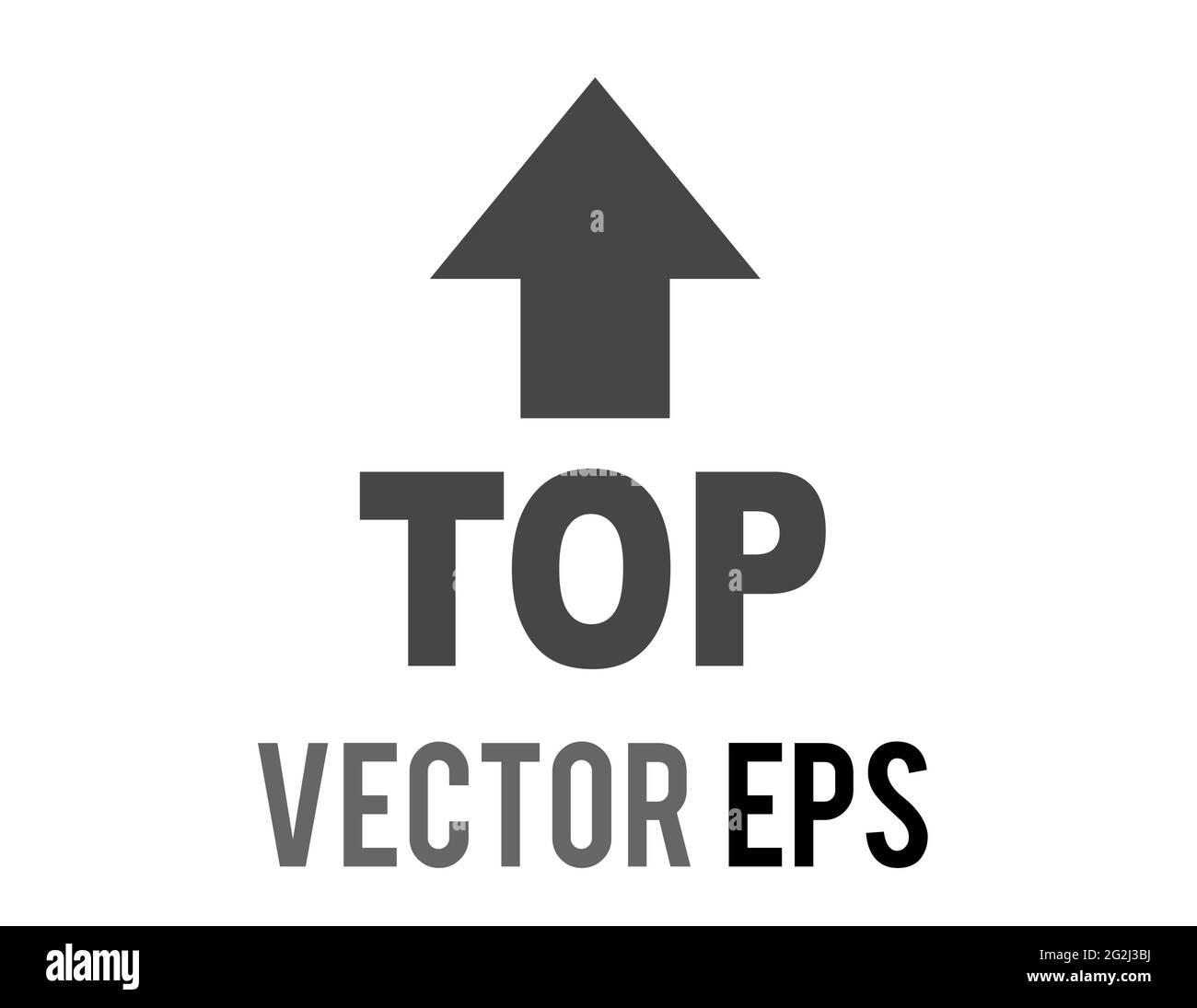 Le mot vectoriel isolé top avec une icône en forme de flèche pointant vers le haut Illustration de Vecteur