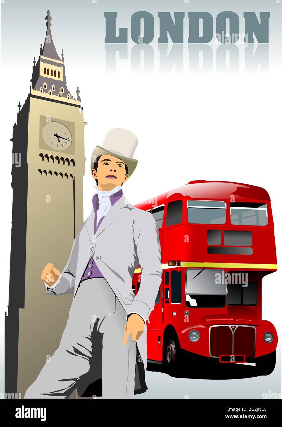 Images de Londres. Illustration vectorielle 3d couleur Illustration de Vecteur