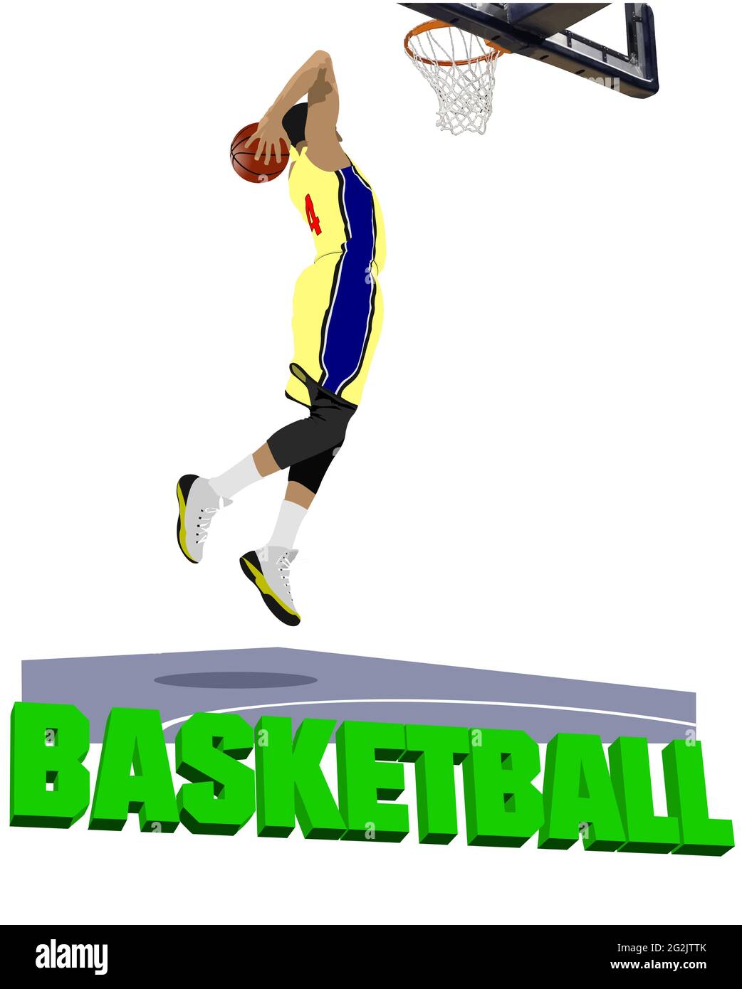 Le joueur de basket-ball silhouettes colored Vector 3d illustration pour  les concepteurs Image Vectorielle Stock - Alamy