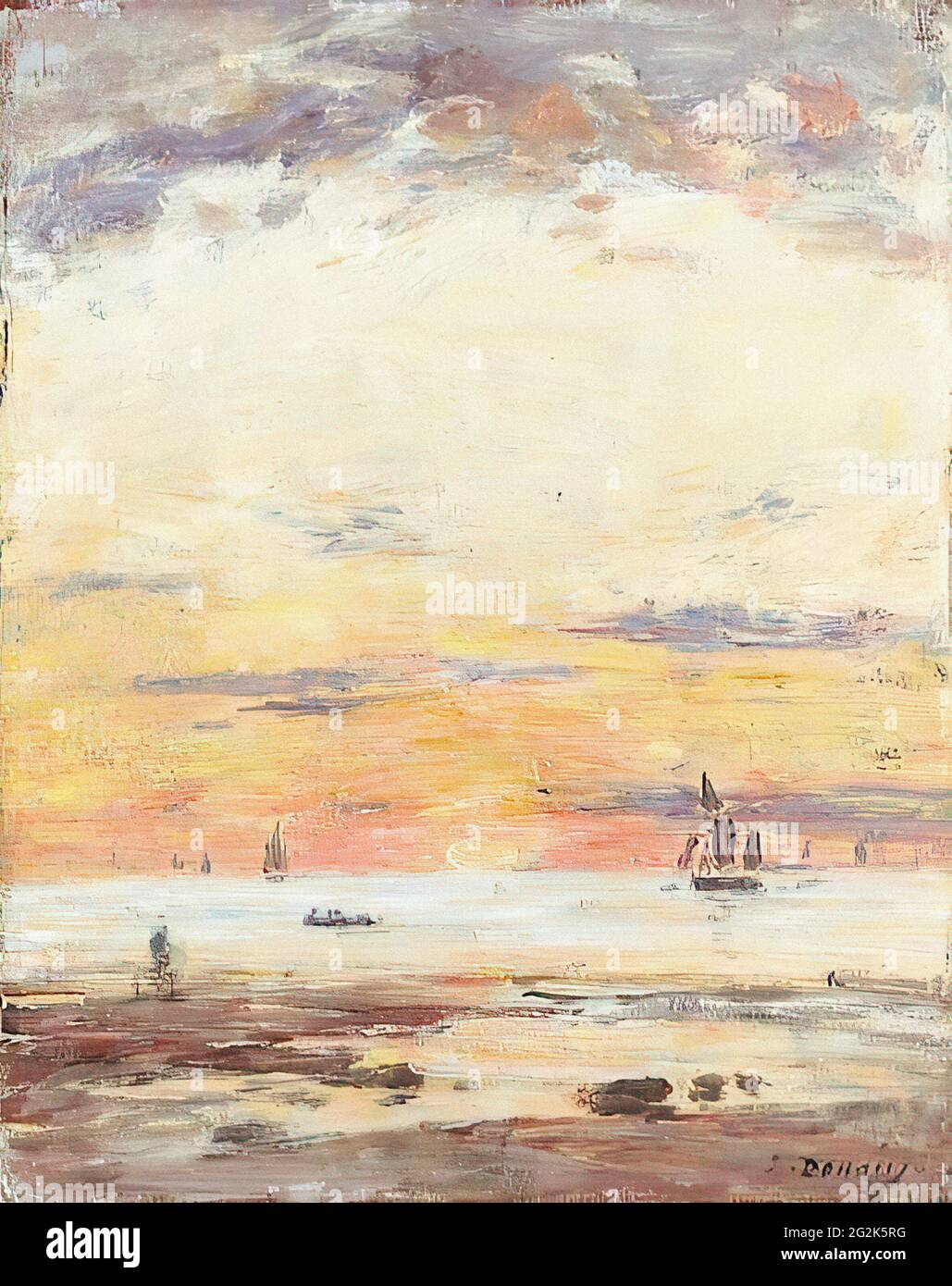 Eugène Louis Boudin (1824-1898) - Ebb Sunset C 1882 Banque D'Images