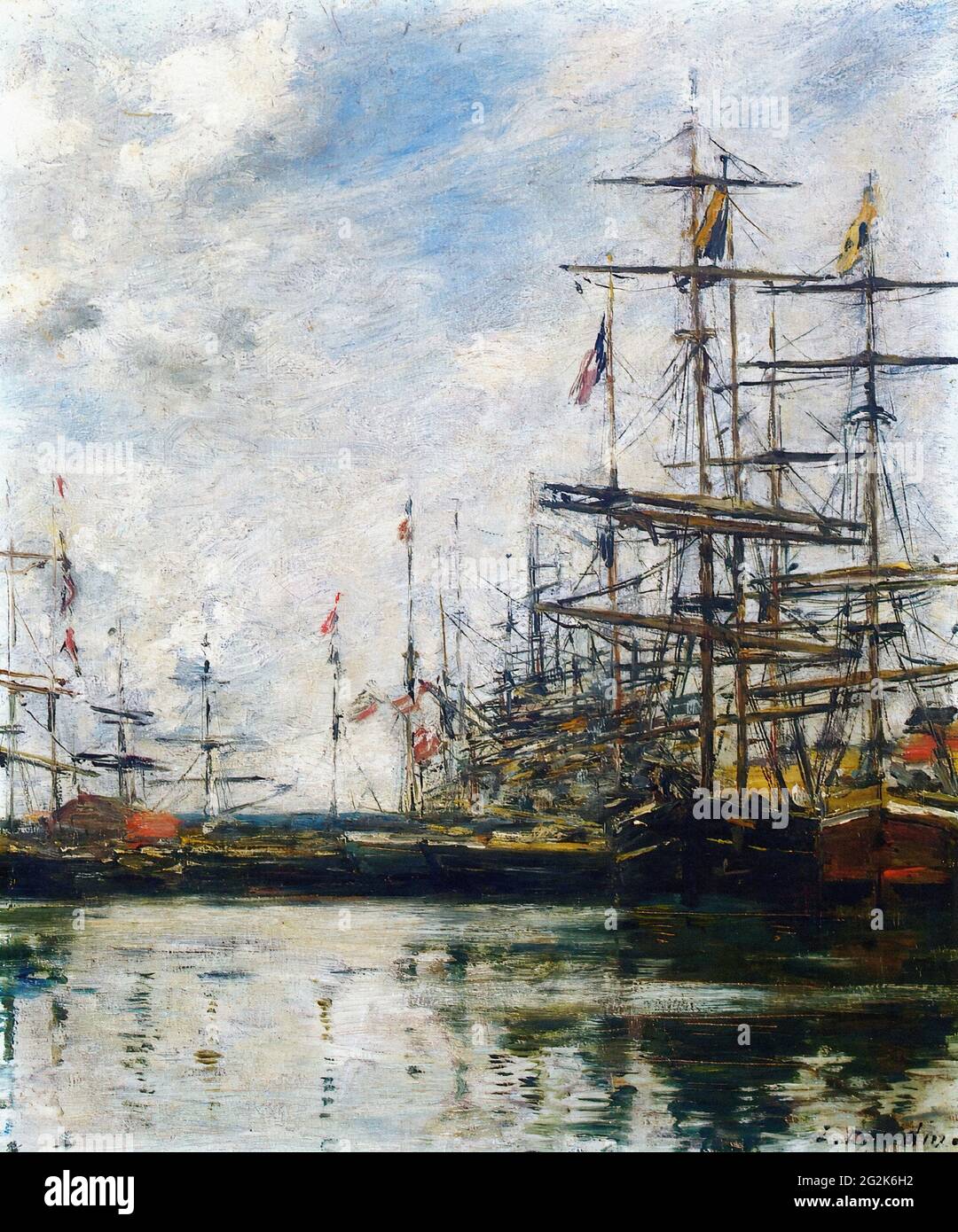 Eugène Louis Boudin (1824-1898) - Port Ships Dock C 1888 Banque D'Images