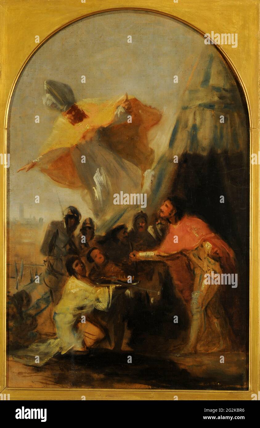 Francisco de Goya - Appartion de Saint Isodoro à Saint Roi Fernando devant les murs de Séville Banque D'Images