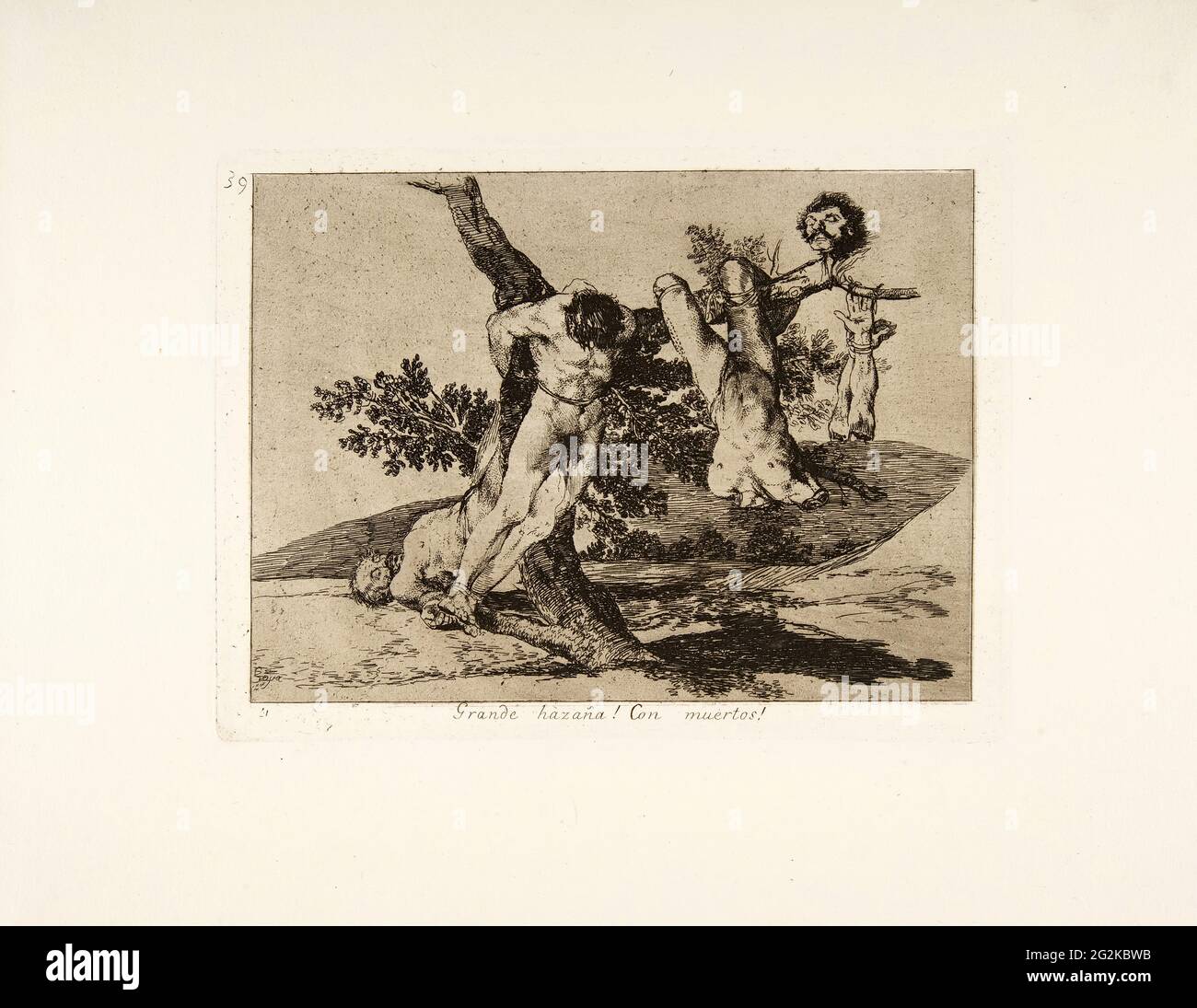 Francisco de Goya - un exploit héroïque avec Dead Men Grande Hazaa con Muertos des désastres de la guerre Los Desastres de la Guerra plate 39 Banque D'Images