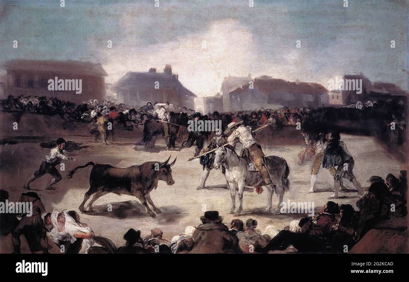 Francisco de Goya - village de corrida 1812 Banque D'Images