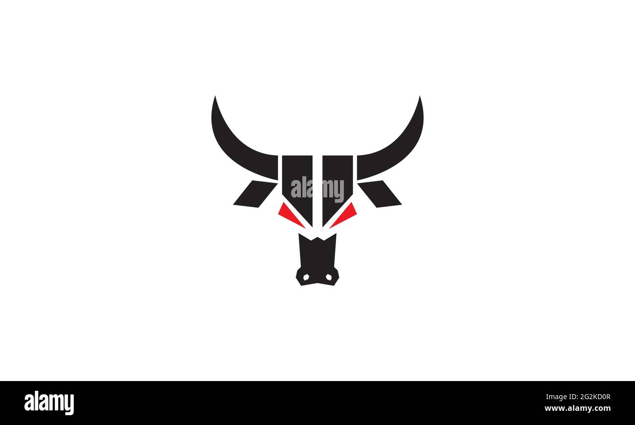 design d'illustration d'icône vectorielle de la tête de vache ou de buffle moderne Illustration de Vecteur