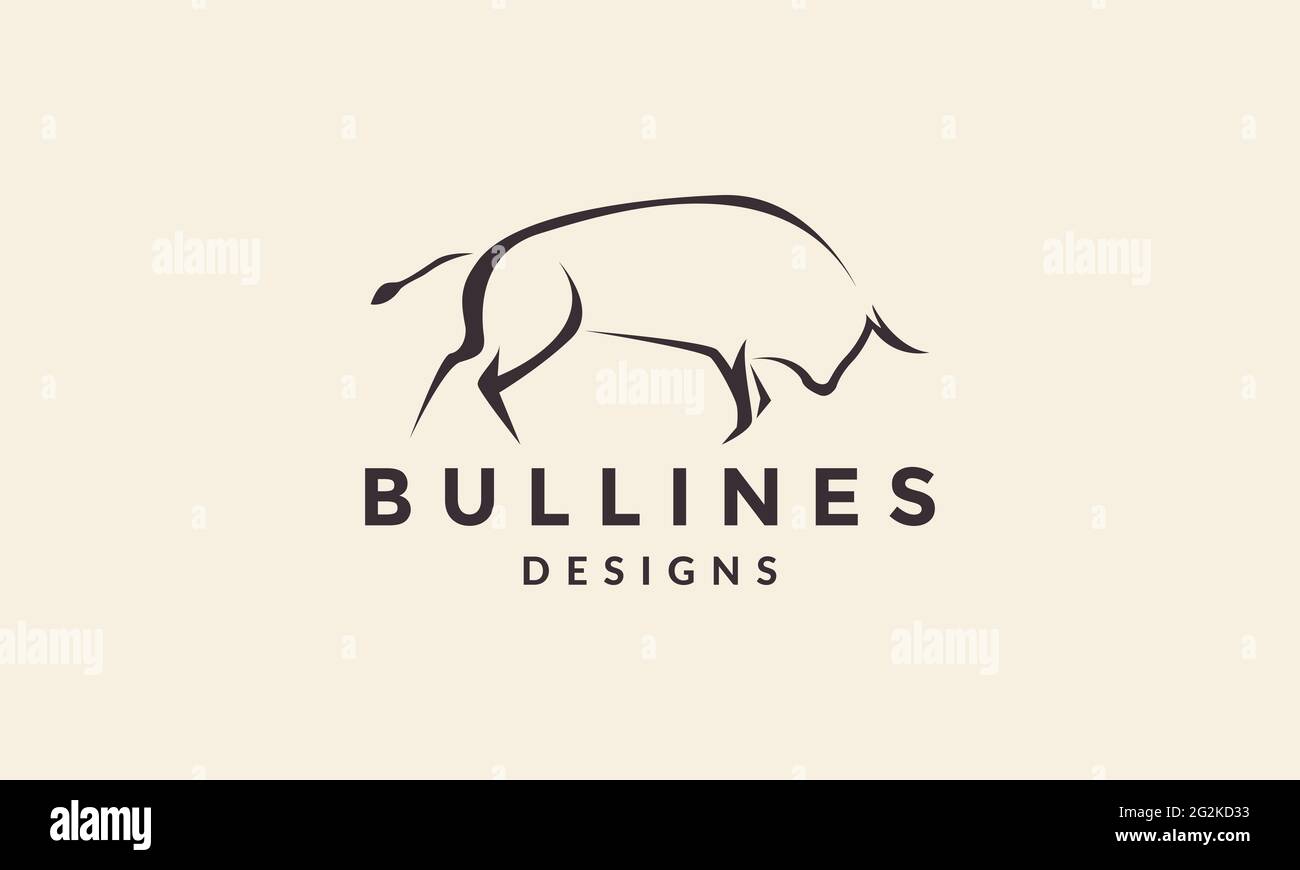lignes modernes logo de taureau audacieux symbole vectoriel Illustration de Vecteur