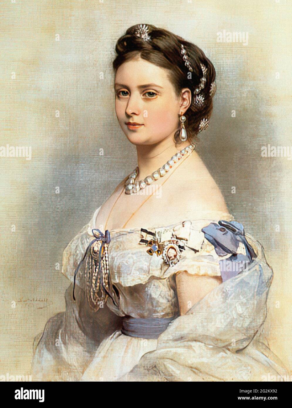 Franz Xaver Winterhalter (1805-1873) - Princesse Victoraai Princesse Royale en tant que princesse de la Couronne Prusse 1867 Banque D'Images