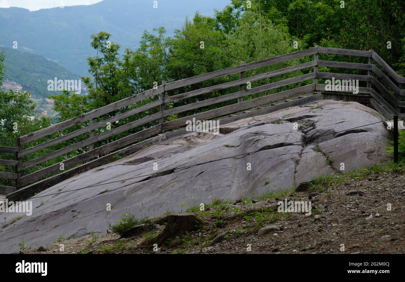 Camonica Valley Rock dessins, Italie, UNESCO complexe de dessins de roche en Europe Banque D'Images