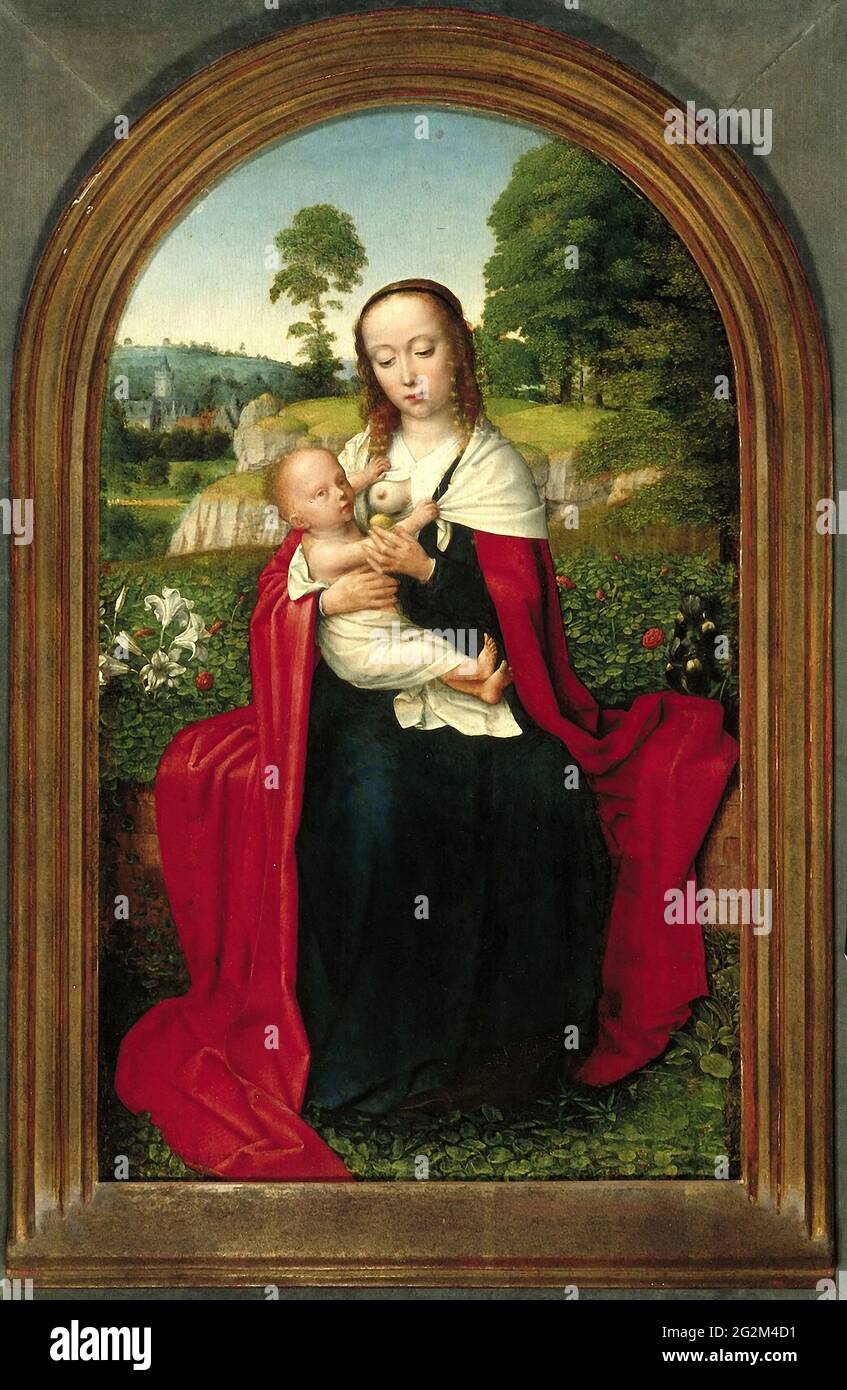 Gerard David - Vierge à l'enfant dans un paysage Banque D'Images