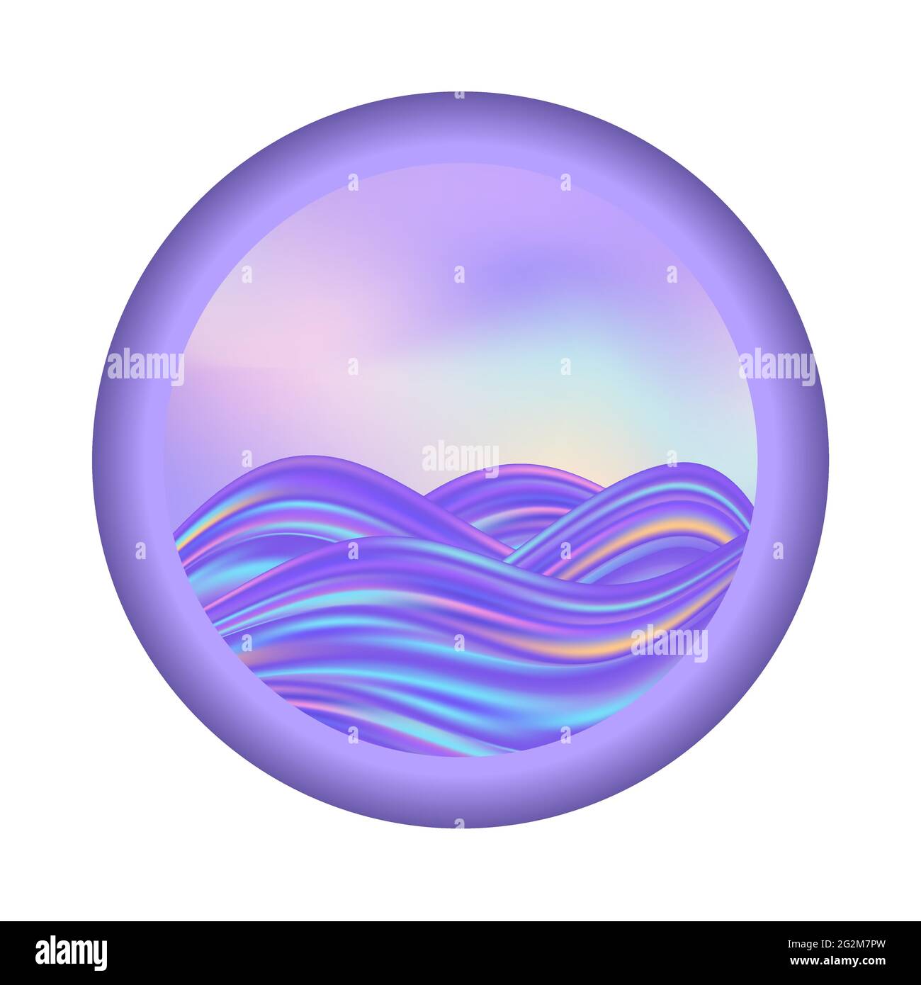 Ondes pastel arc-en-ciel, emblème coloré pour le voyage ou l'arrière-plan du logo de vacances. Illustration vectorielle Illustration de Vecteur