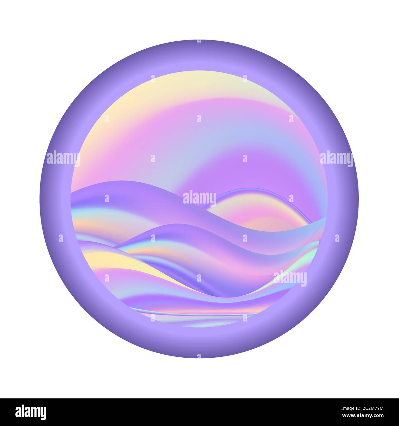 Fond pastel Rainbow Waves, emblème holographique coloré pour logo ou affiche. Lever de soleil sur les vagues. Illustration vectorielle Illustration de Vecteur