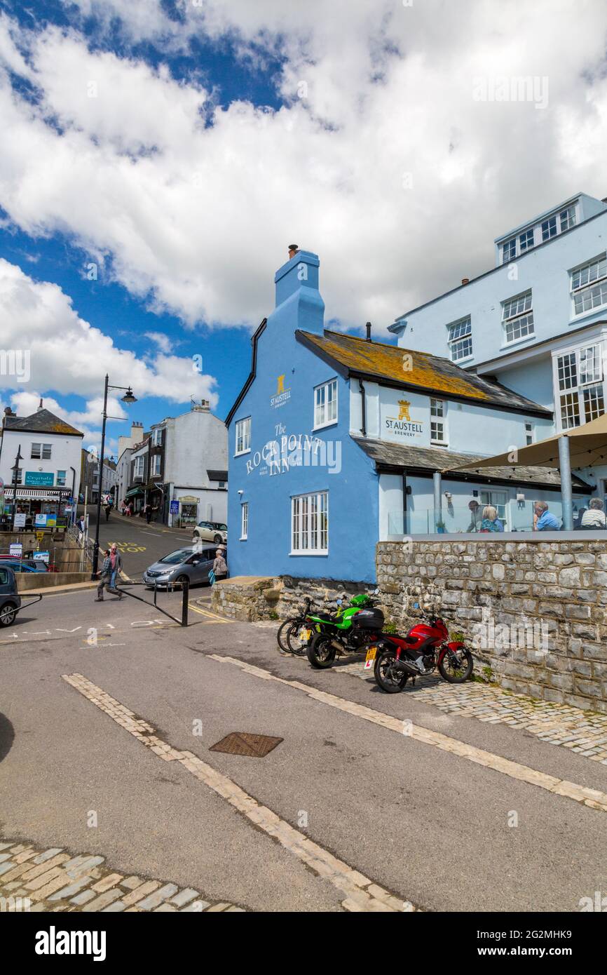 Le Rock point Inn, un arrêt populaire pour les motocyclistes à Lyme Regis sur la côte jurassique, Dorset, Royaume-Uni Banque D'Images