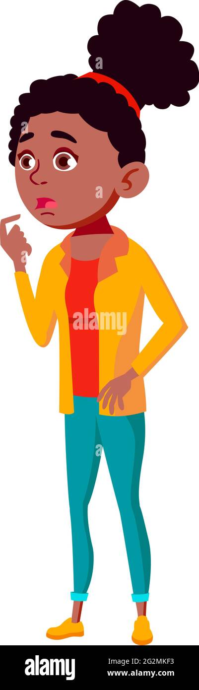 jeune fille excitée regardant l'assortiment de bonbons vecteur de dessin animé Illustration de Vecteur