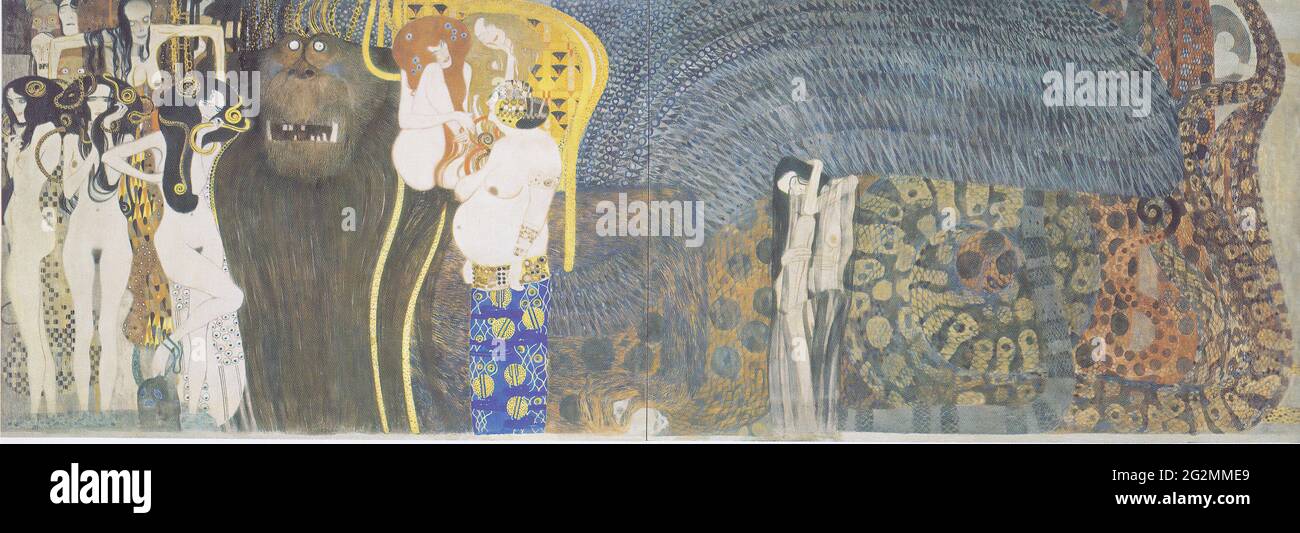 Gustav Klimt - Beethoven Frise puissances hostiles Far Wall 1902 1 1902 Banque D'Images