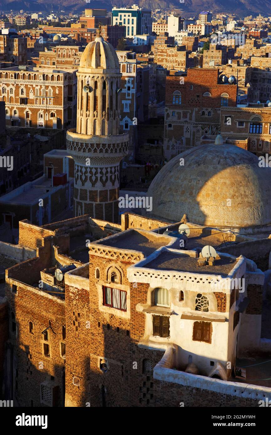 Yémen, Sanaa, Vieille Ville, classé au Patrimoine Mondial de l'Unesco. Banque D'Images