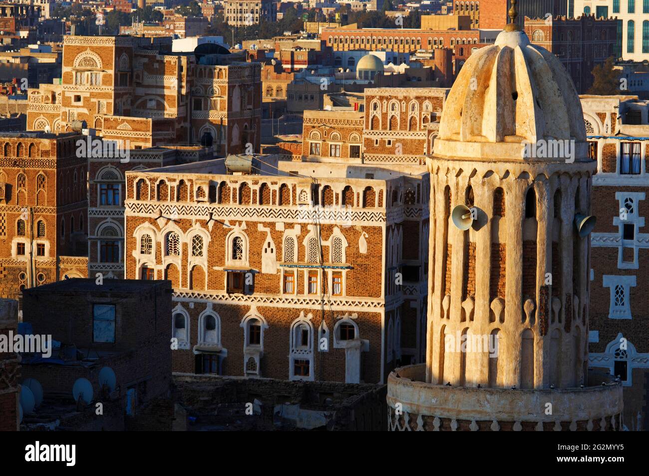 Yémen, Sanaa, Vieille Ville, classé au Patrimoine Mondial de l'Unesco. Banque D'Images