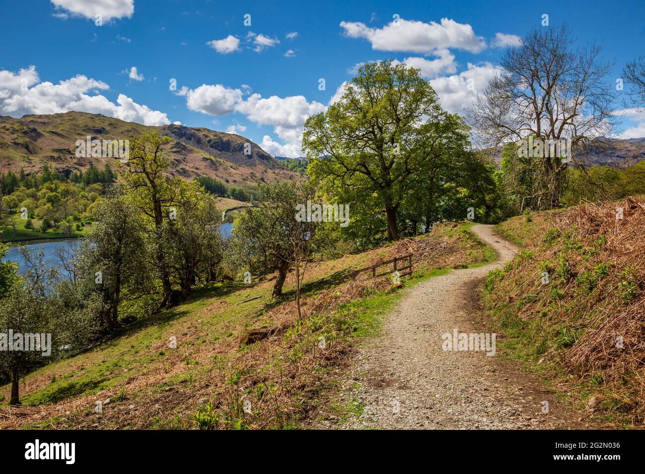 Le long du sentier de la route Coffin, au-dessus de Rydal Water, dans le Lake District, en Angleterre Banque D'Images