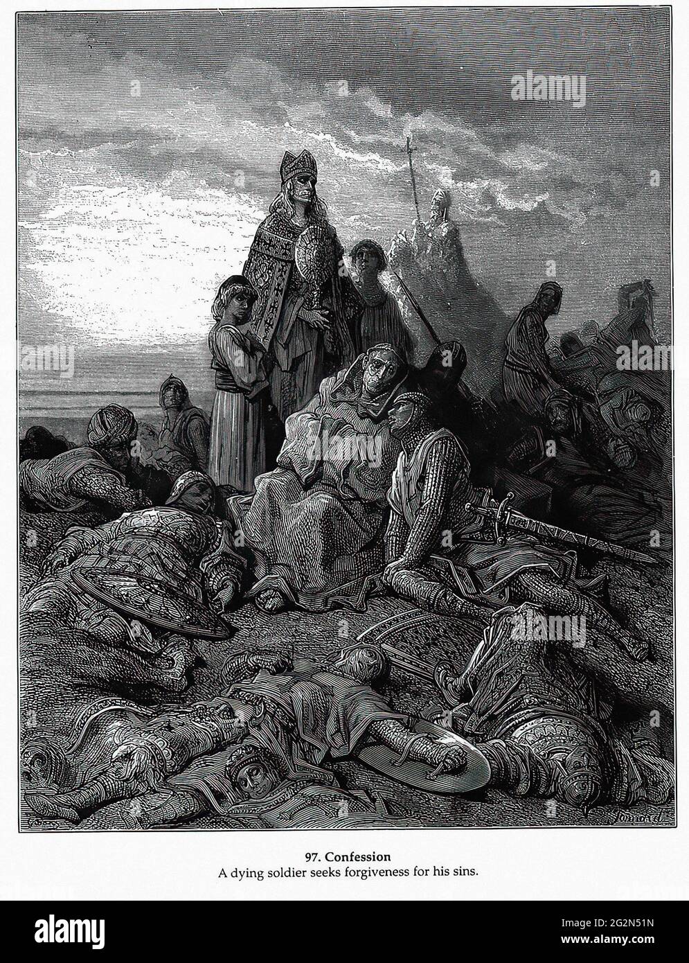 Gustave doré - confession Banque D'Images