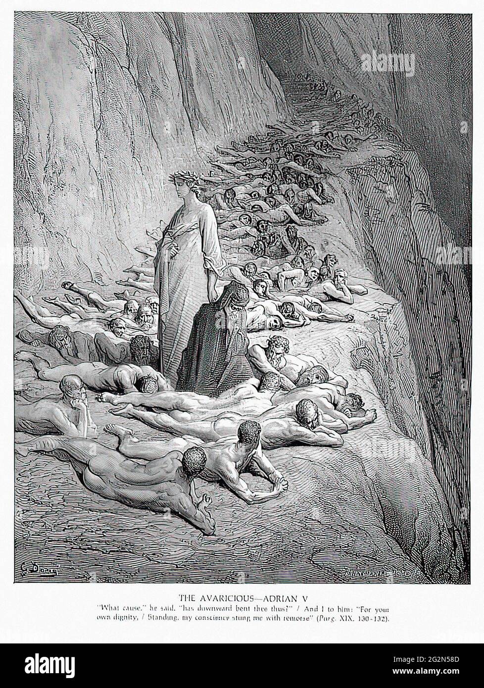 Gustave doré - Dante Pape Adrian V C 1868 Banque D'Images