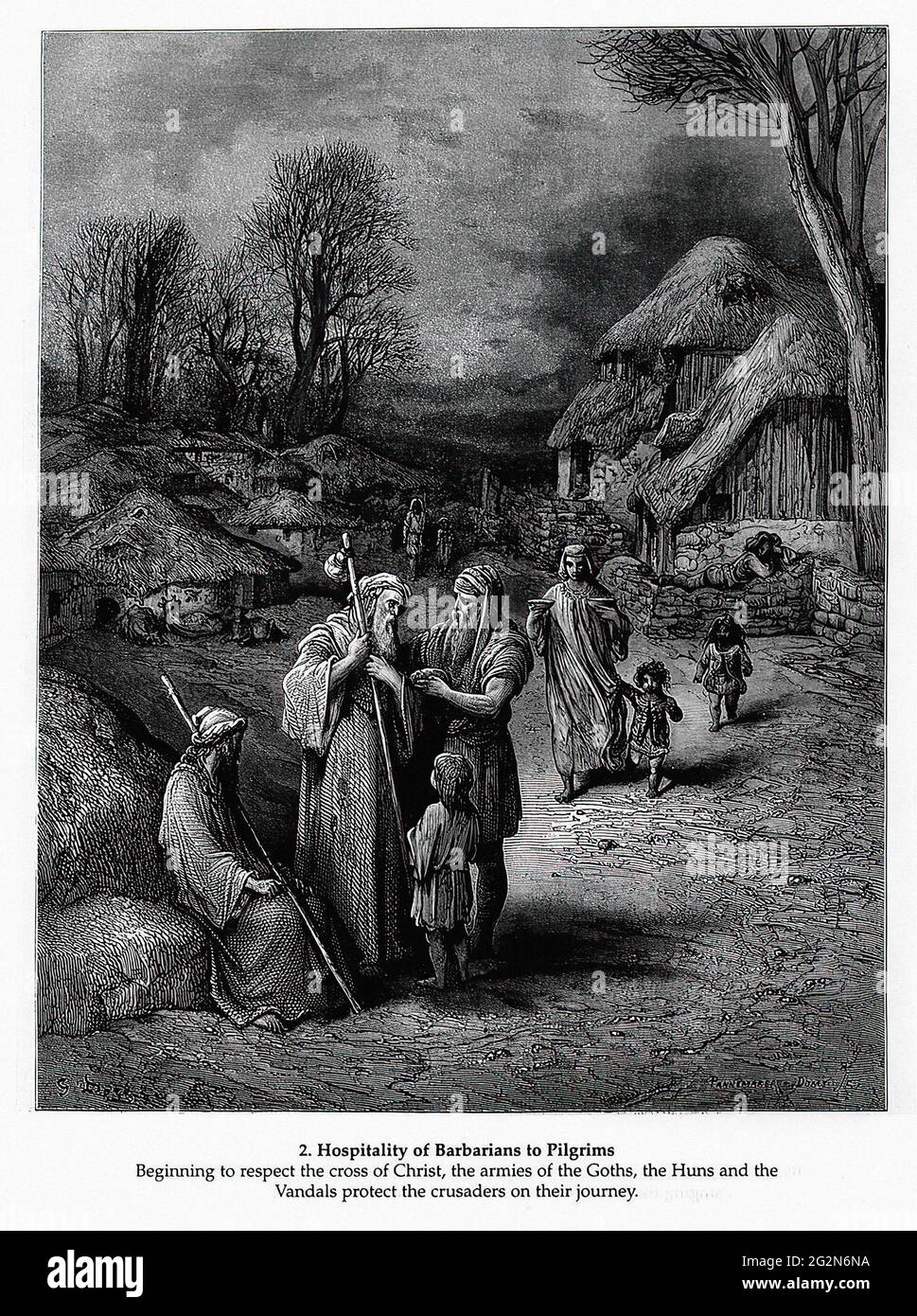 Gustave doré - hospitalité Barbarians Pilgrims Banque D'Images