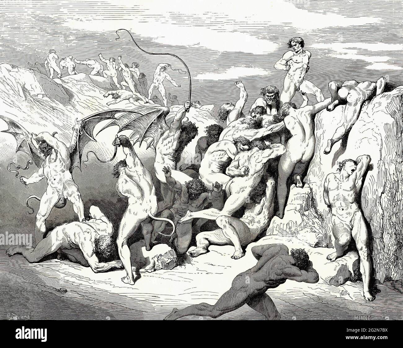 Gustave doré - Inferno Canto 18 1 Banque D'Images