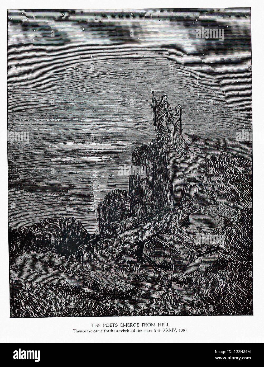 Gustave doré - les poètes émergent de l'Enfer Banque D'Images
