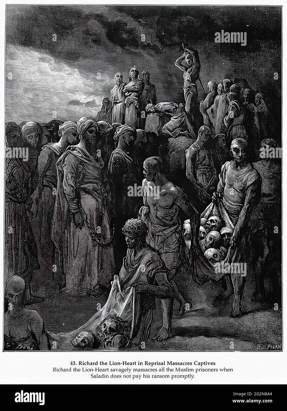 Gustave doré - Richard I Lionheart massacres de captifs représailles 1877 Banque D'Images