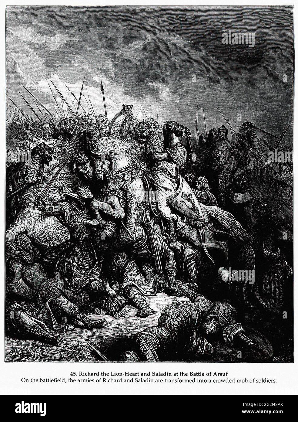 Gustave doré - Richard I Lionheart Battle Arsuf 1191 1877 Banque D'Images