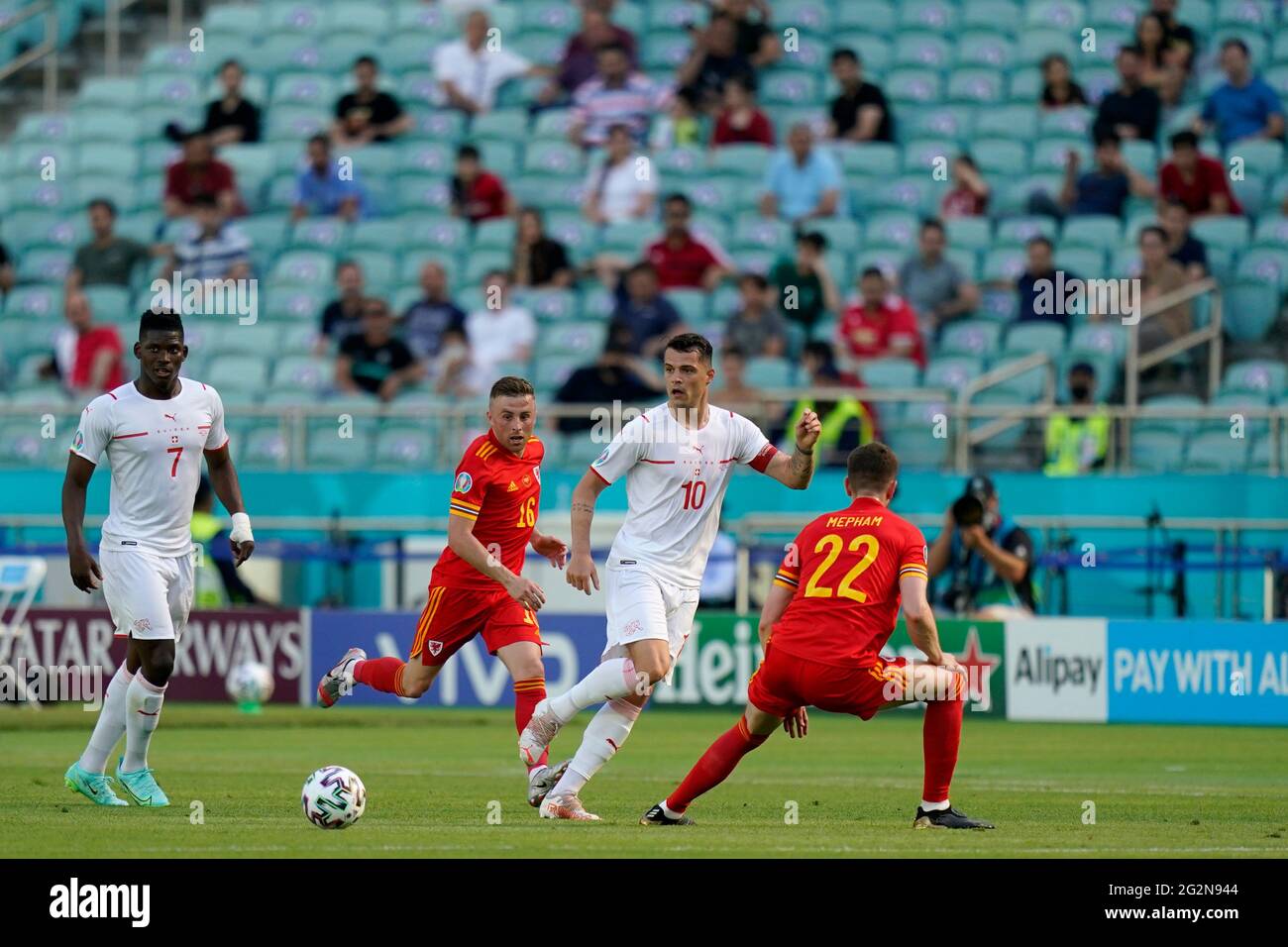 Granit Xhaka Suisse lors du match de l'UEFA Euro 2020 Group A au stade olympique de Bakou, Azerbaïdjan. Date de la photo: Samedi 12 juin 2021. Banque D'Images