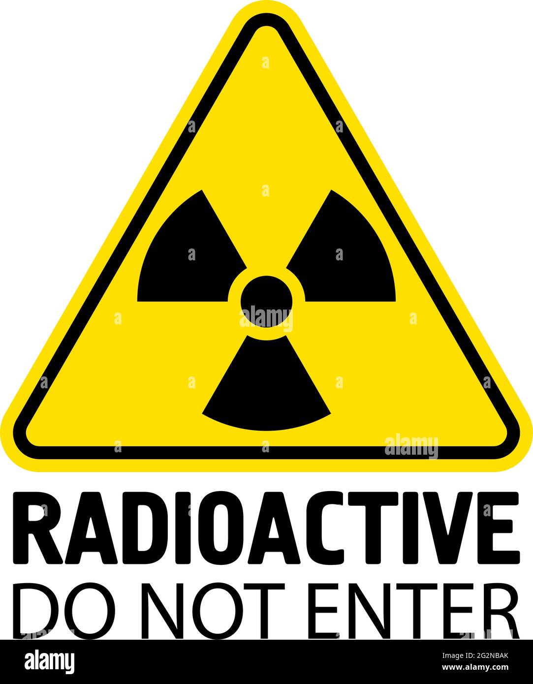 Signe de rayonnement. Symbole d'avertissement. Icône de vecteur radioactif plat Illustration de Vecteur