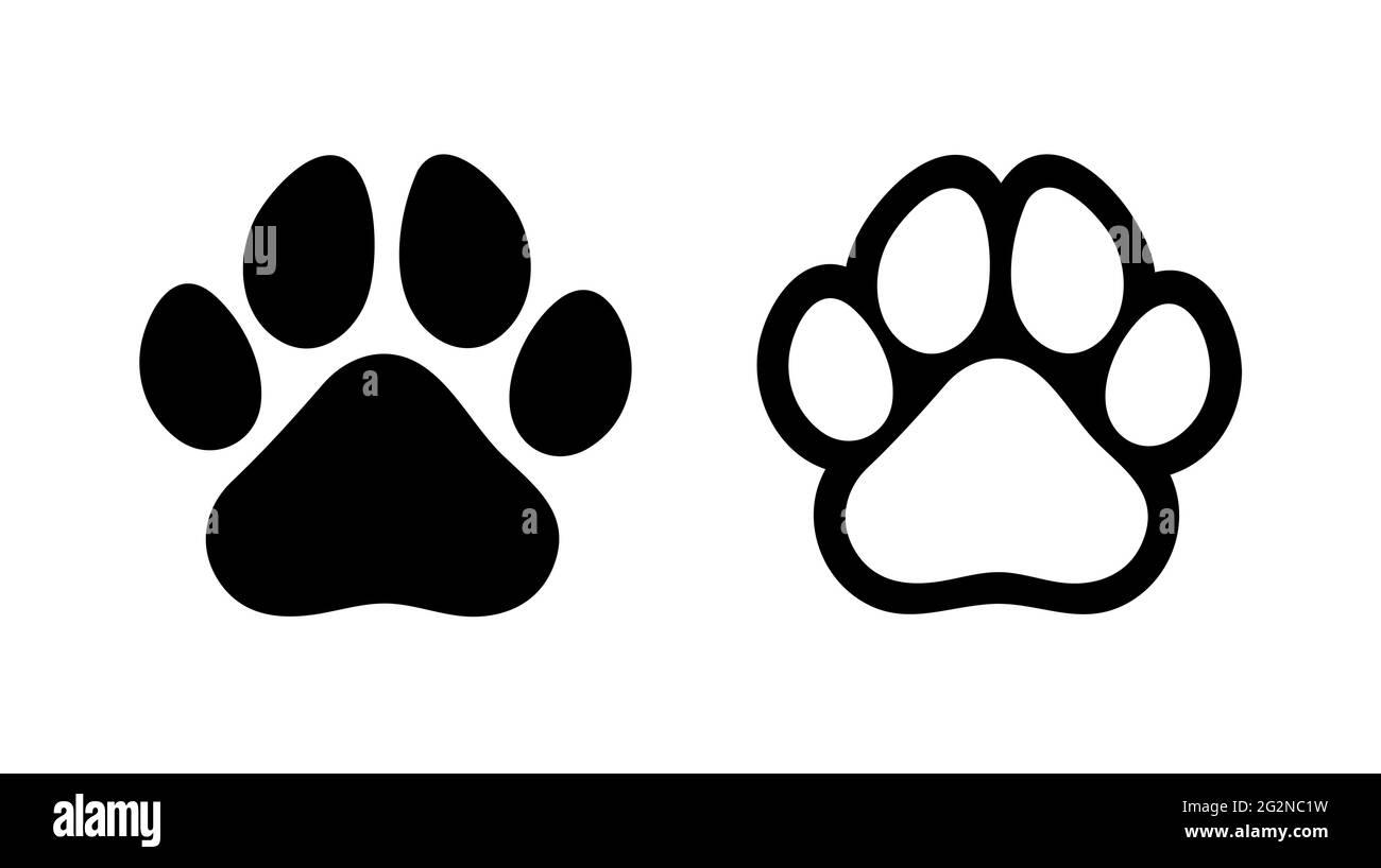 Icône d'impression Paw. Symbole animal, vecteur Illustration de Vecteur