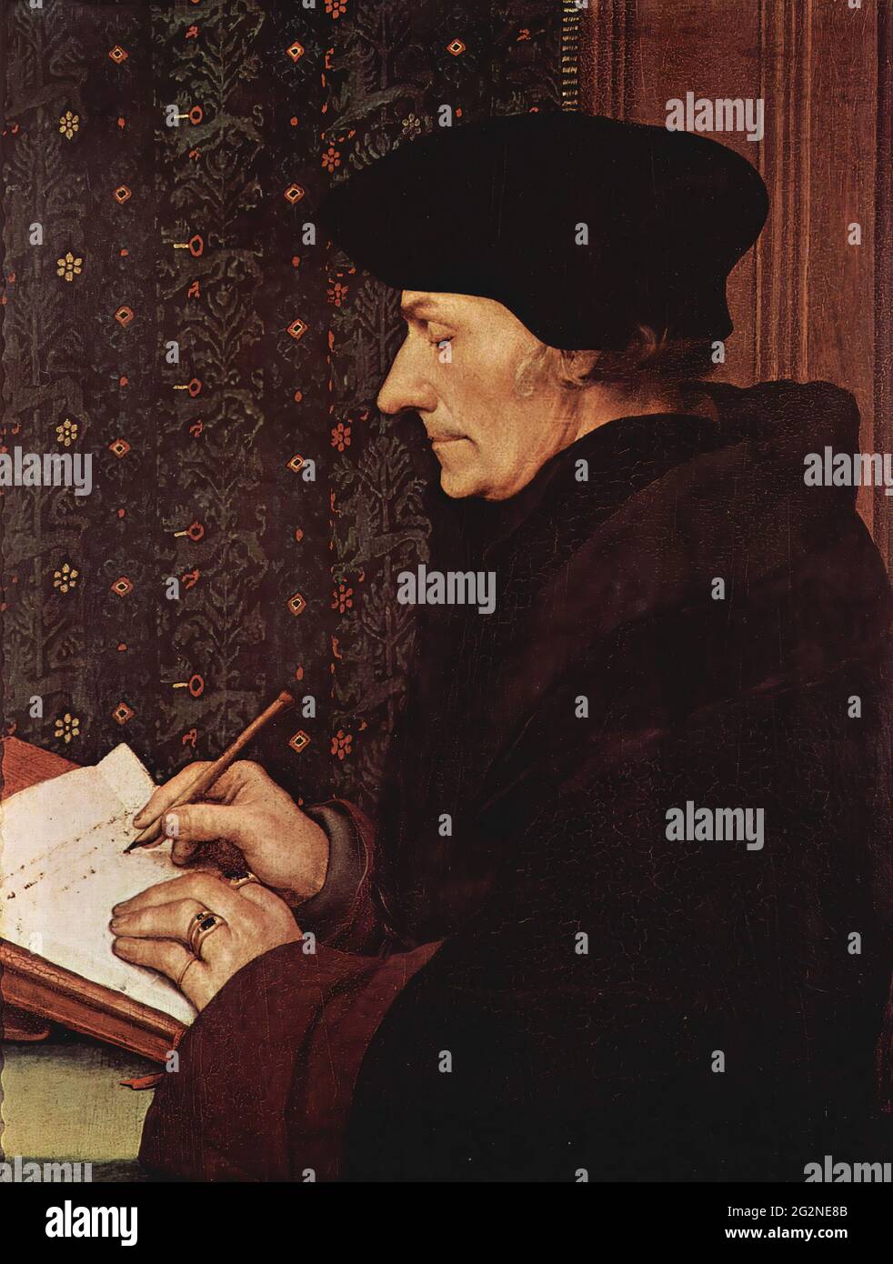 Hans Holbein le jeune - Portrait Desiderius Erasmus 1523 Banque D'Images