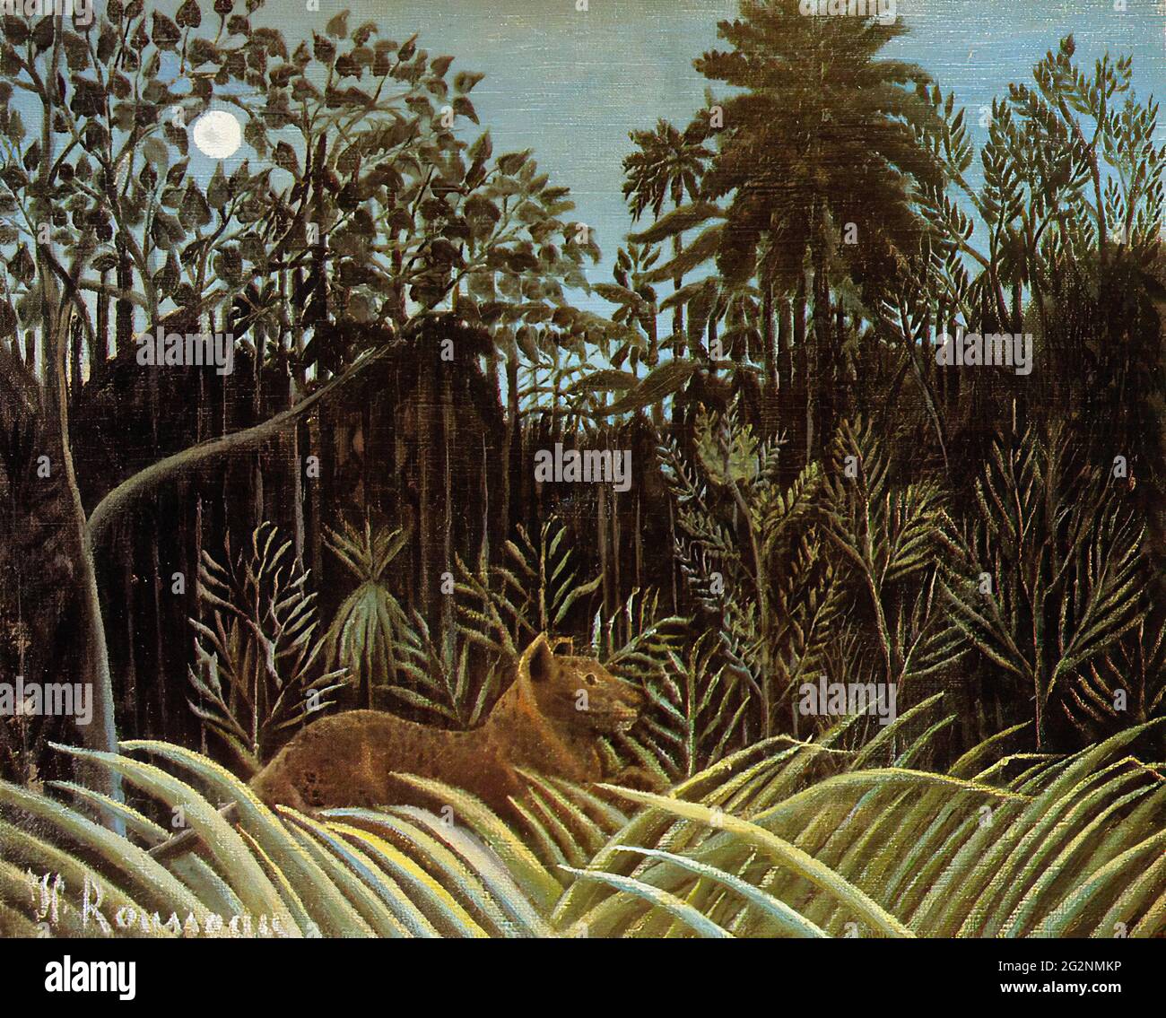 Henri Rousseau alias le Douanier Rousseau - Jungle with Lion 1910 Banque D'Images