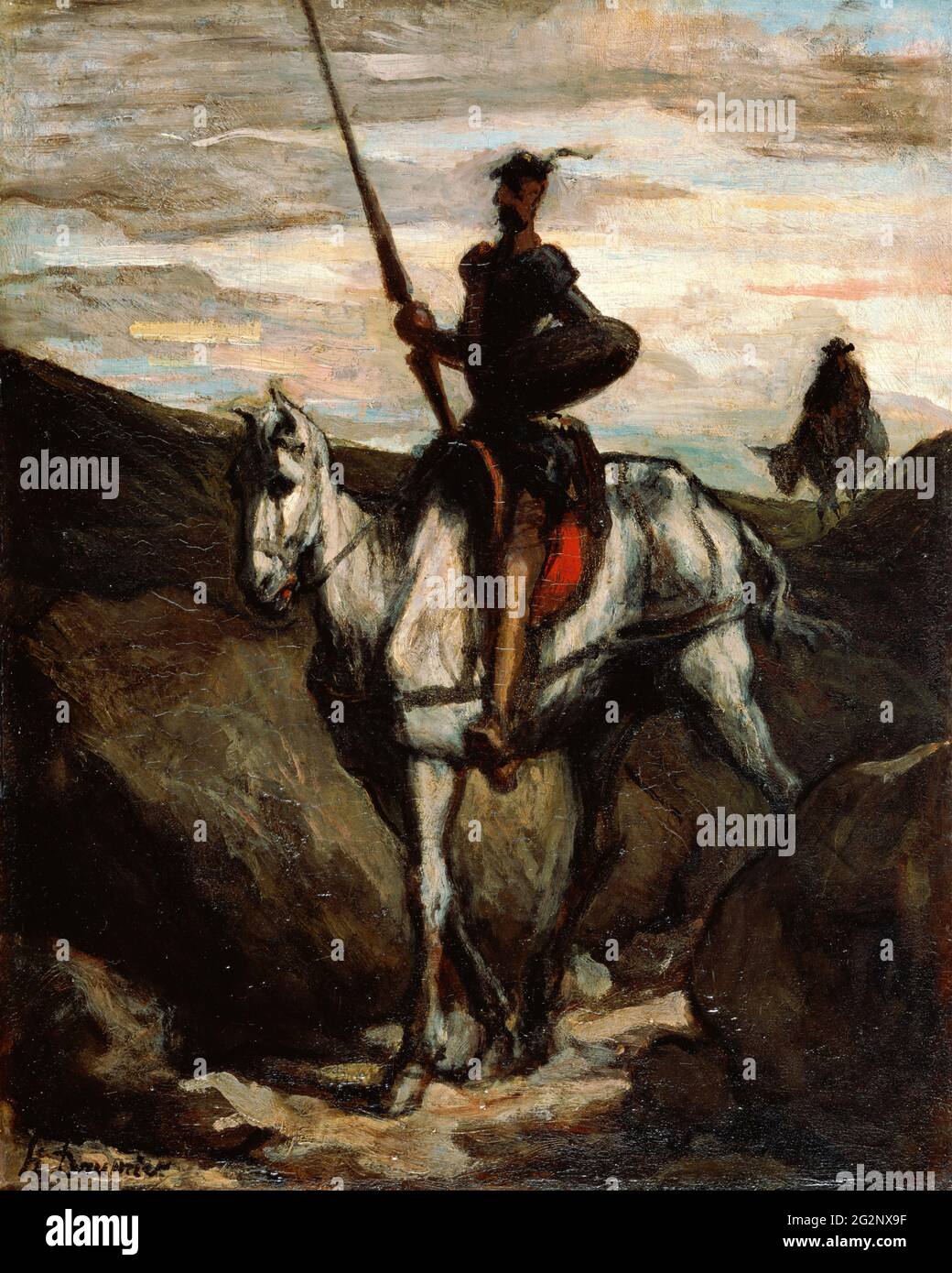 Honoré Victorin Daumier - Don Quichotte dans les montagnes Banque D'Images