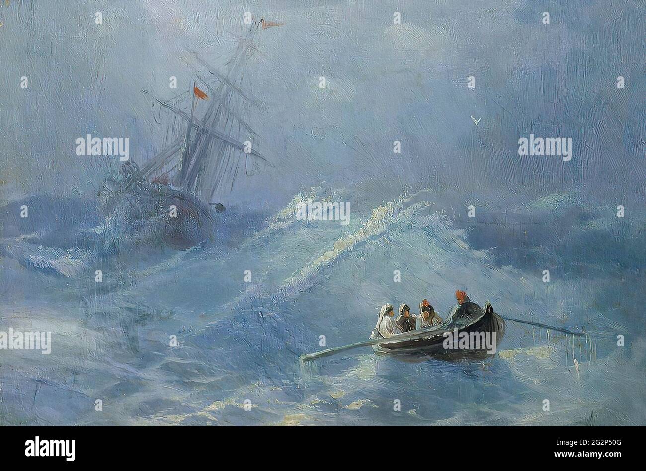 Ivan aïvazovski (1817-1900) - épave de la mer de la tempête Banque D'Images