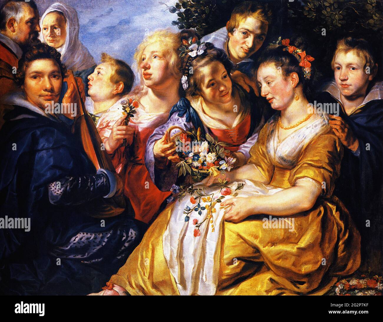 Jacob Jordaens - artiste de la famille sa Loi Père Adam Van Noort C 1616 Banque D'Images