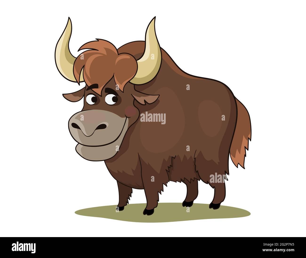 Dessin animé yak. Adorable animal de bande dessinée. Illustration vectorielle. Illustration de Vecteur