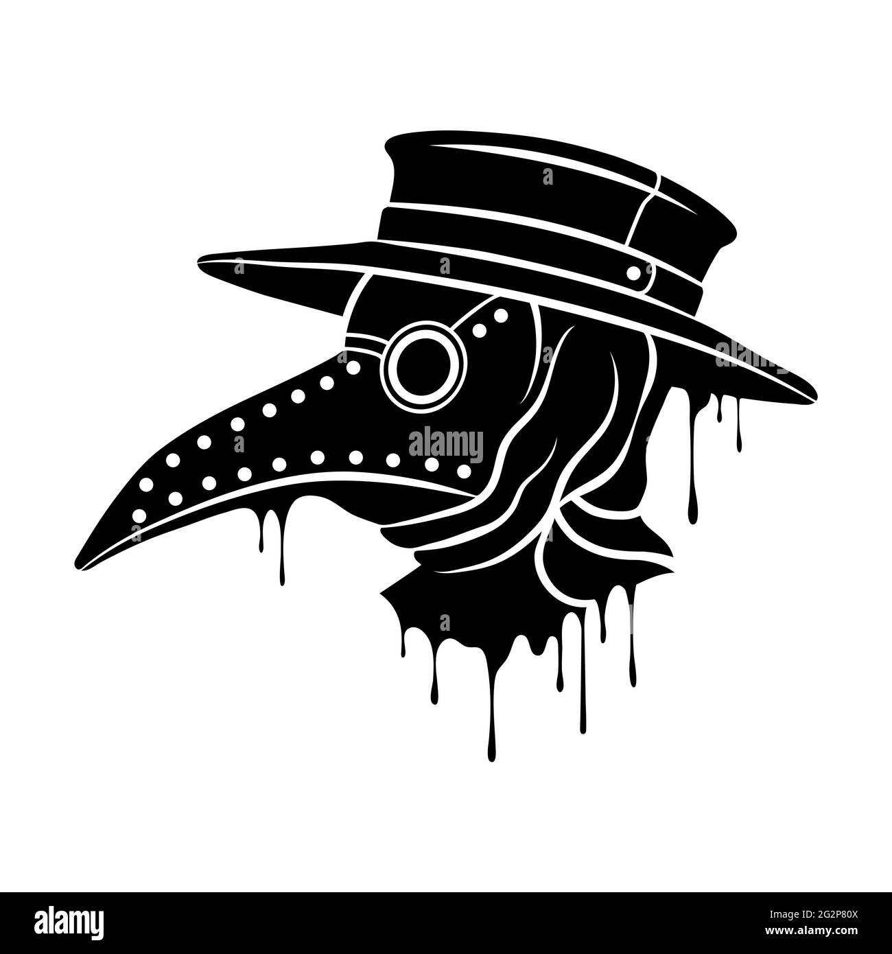 Masque de médecin de la peste. Masque de steampunk avec bec. Clipart vectoriel. Illustration de Vecteur