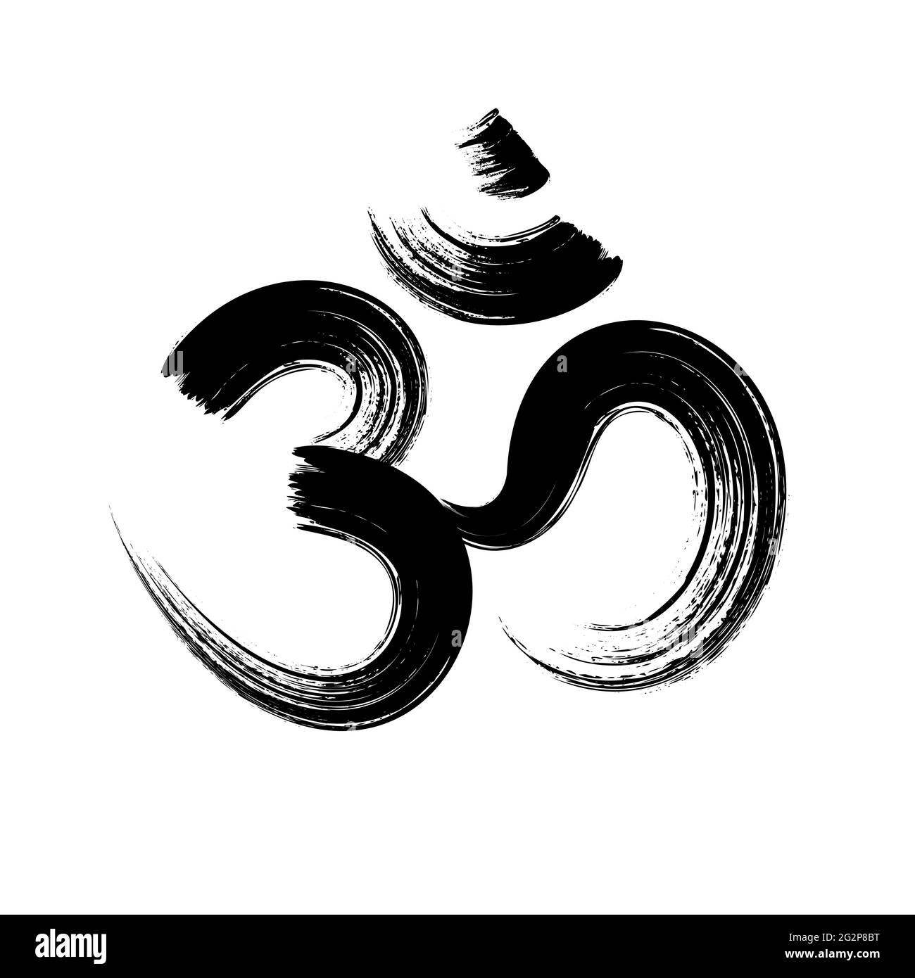 OM, symbole de forme Aum. Mantra yoga Om, icône vecteur, style grunge. Illustration de Vecteur