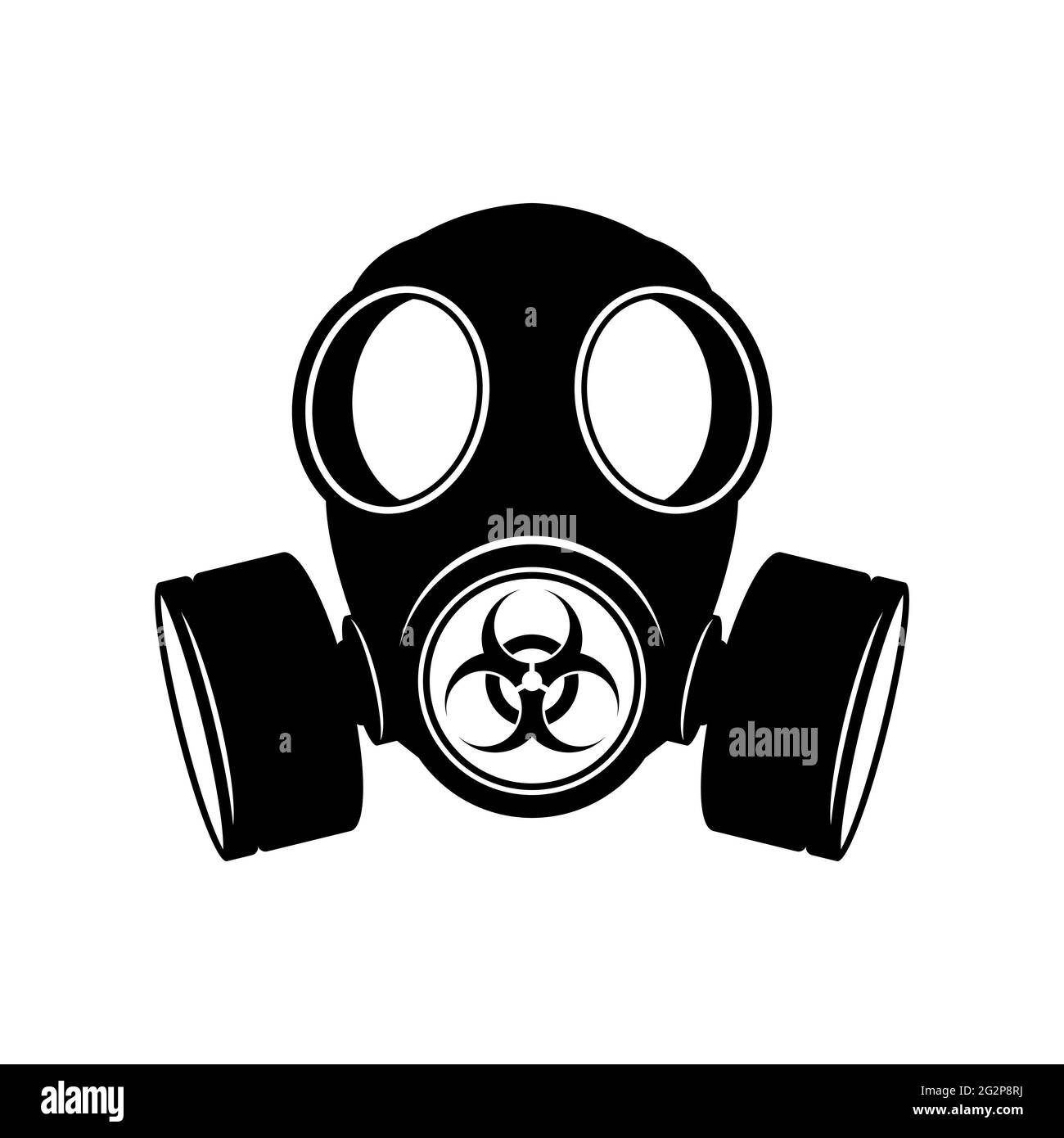 Masque à gaz avec panneau de danger biologique. Masque, icône vecteur. Illustration de Vecteur