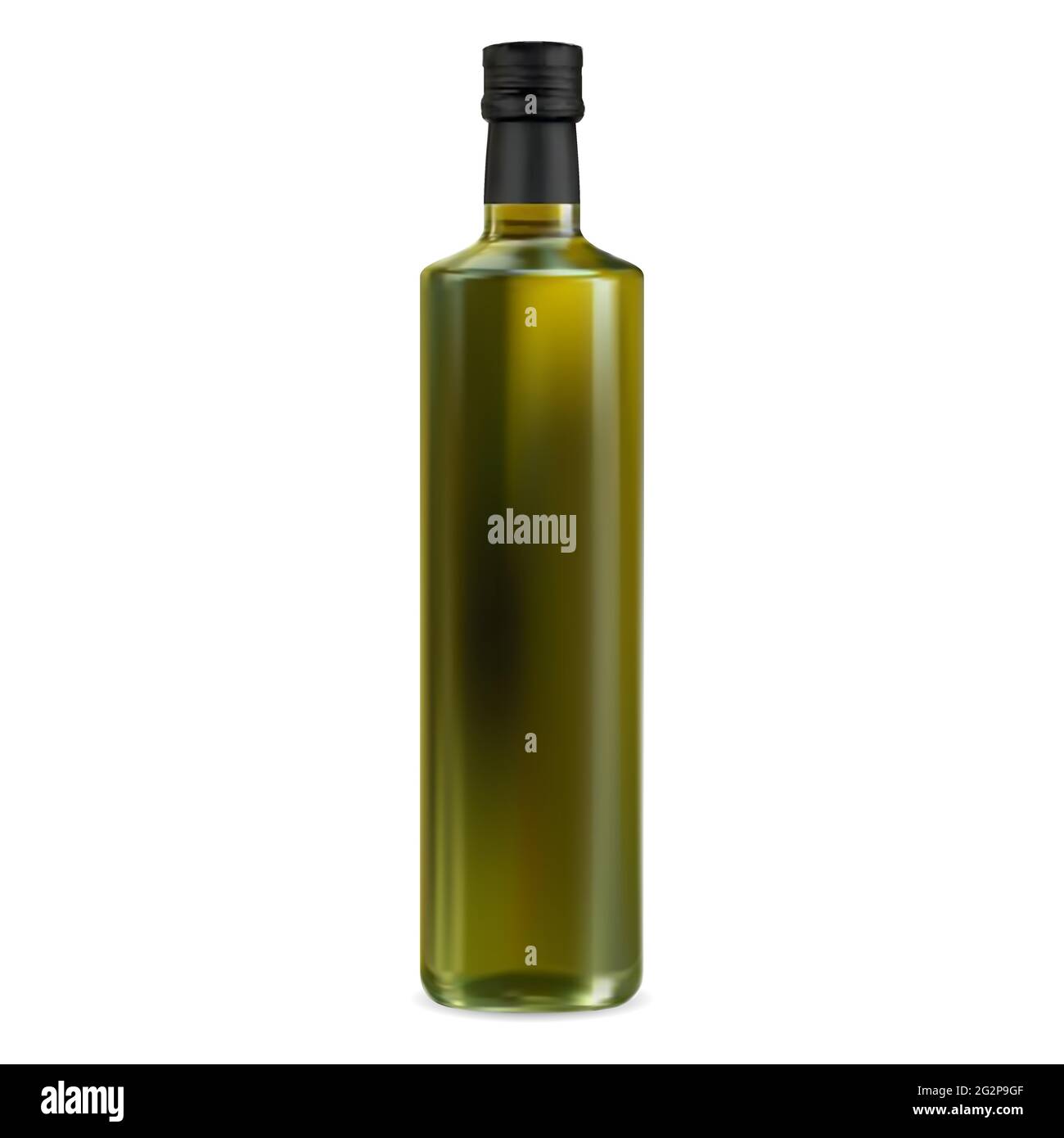 Maquette de bouteille d'huile d'olive. Bol à huile vert extra vierge. Produits de cuisine, régime végétarien biologique. Pot de marque d'huile végétale avec liège noir. Tournesol Illustration de Vecteur