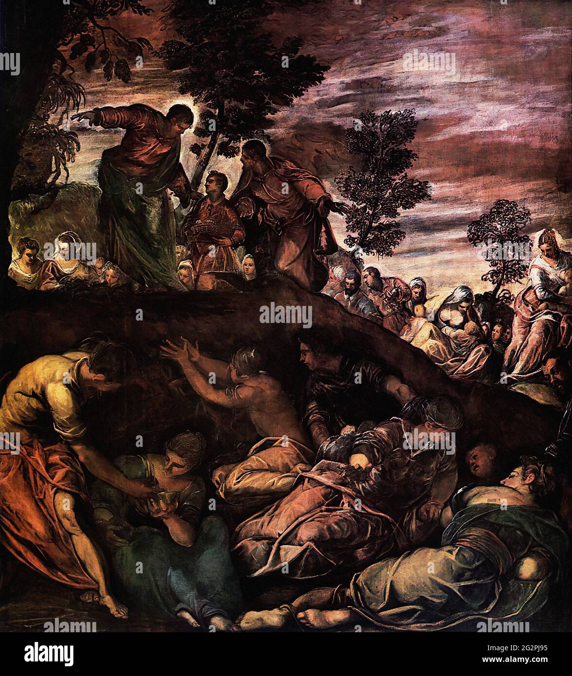 Jacopo Robusti a.k.a Tintoretto - Miracle Loaves Fishes 1581 Banque D'Images