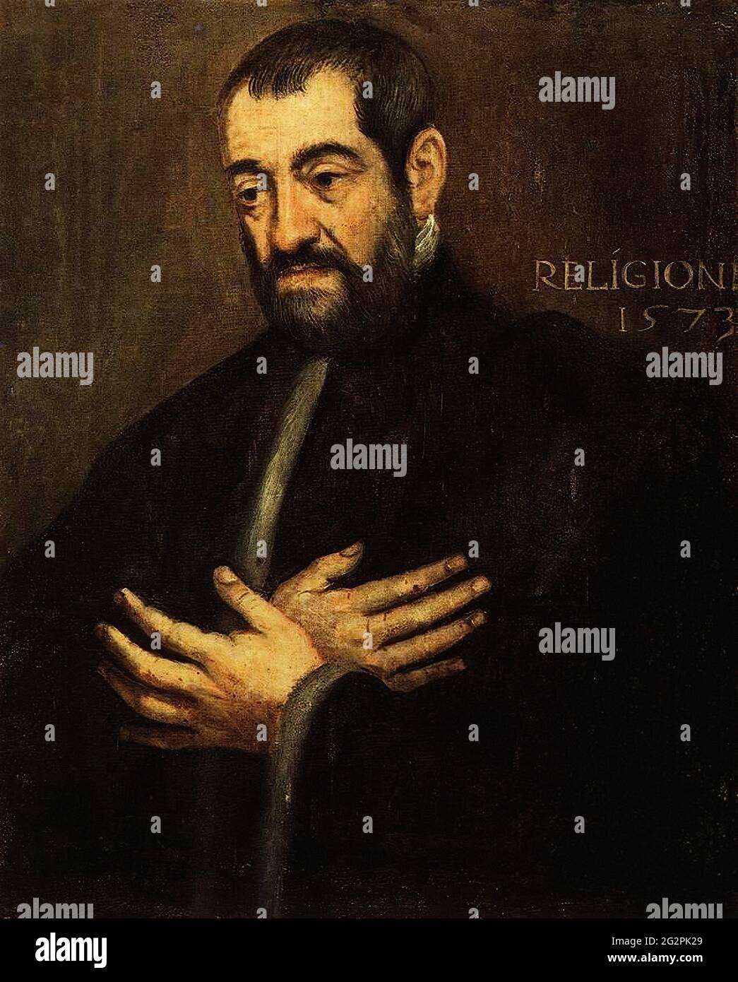 Jacopo Robusti a.k.a Tintoretto - Portrait Man 1573 Banque D'Images