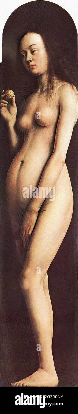 Jan Van Eyck - Eve Right Wing Ghent Altarpiece 1429 Banque D'Images