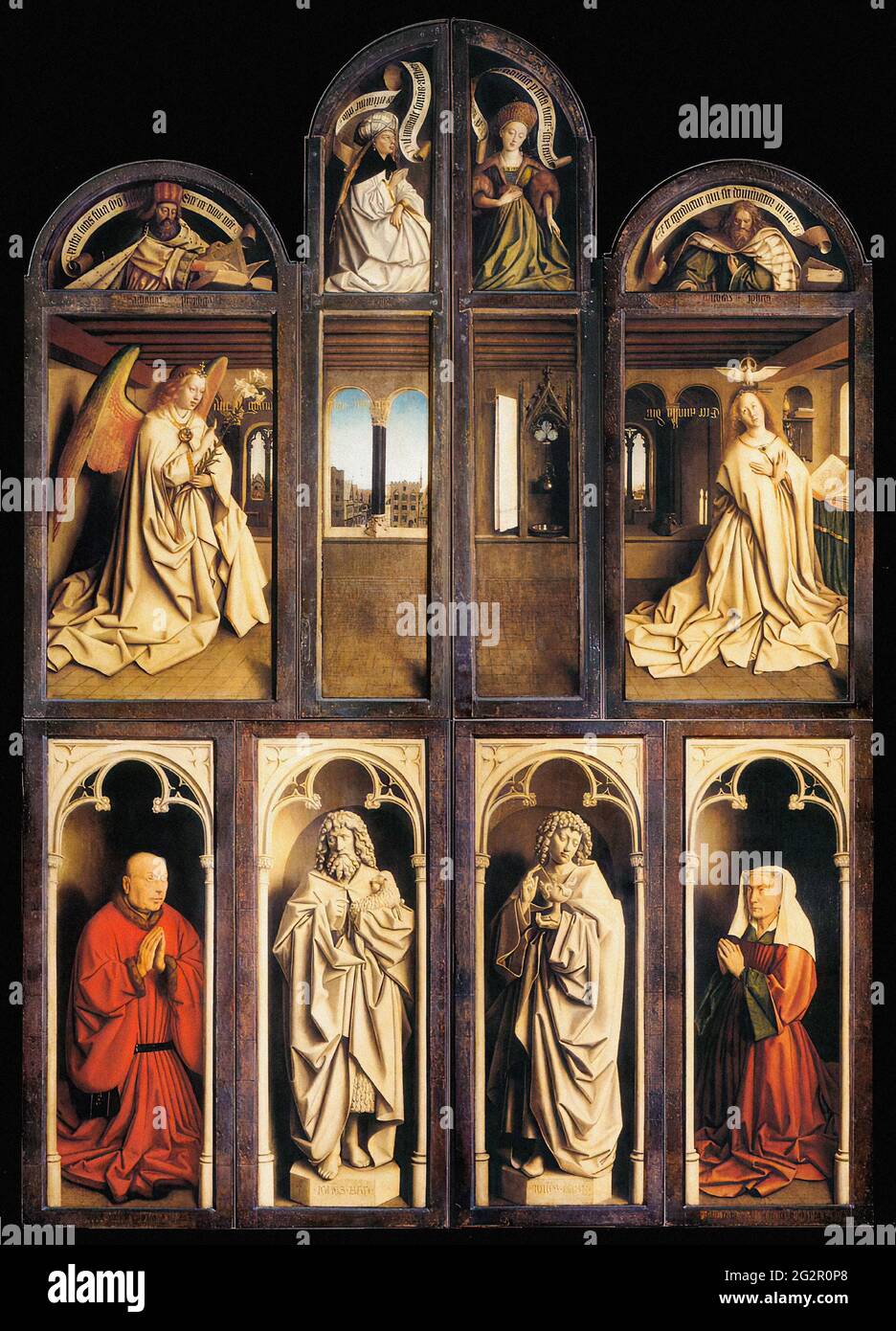 Jan Van Eyck - panneau de gauche pièce maîtresse de Gand 1432 Banque D'Images