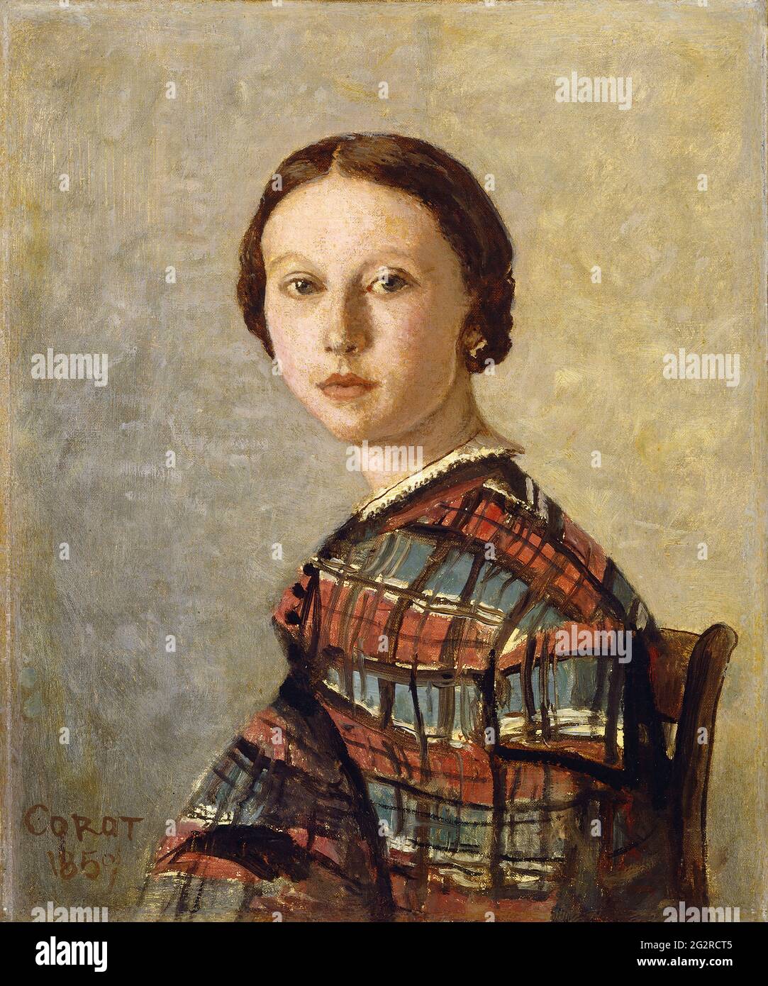 Jean-Baptiste-Camille Corot - Portrait d'une jeune fille Banque D'Images